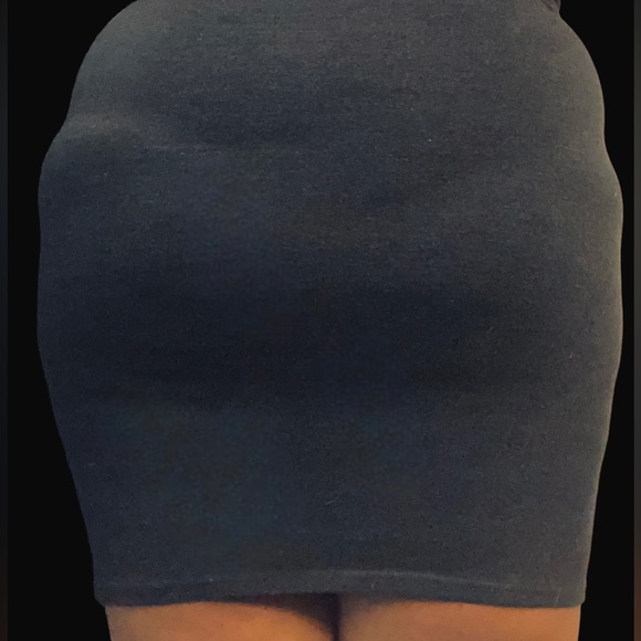 Dark Grey Satin Low-Rise Mini Pencil Skirt main image 1